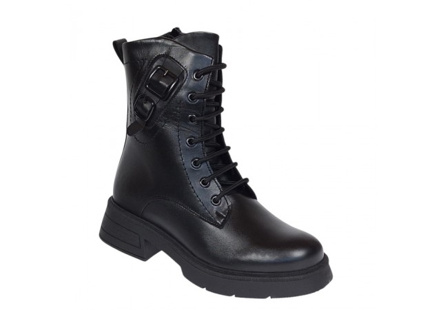 Ghete dama casual din piele naturala Negru LDY 970N